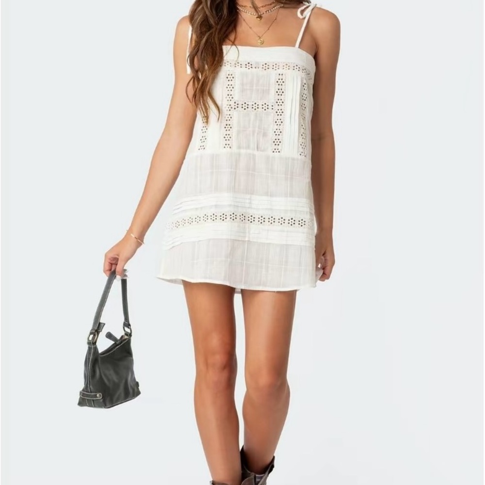 Edikted August Cotton Lace Mini Dress